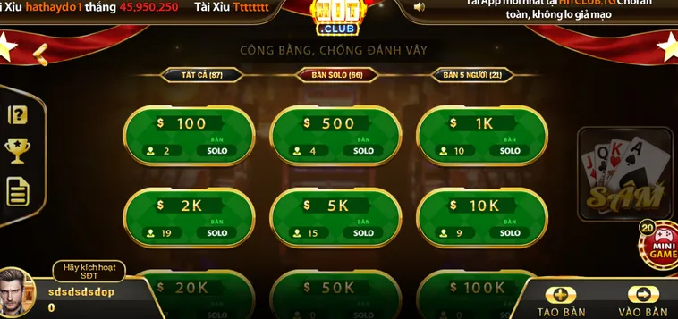 Sâm Lốc Tại HitClub Siêu Phẩm Giải Trí Với Lối Chơi Kịch Tính Và Tỷ Lệ Thắng Cao