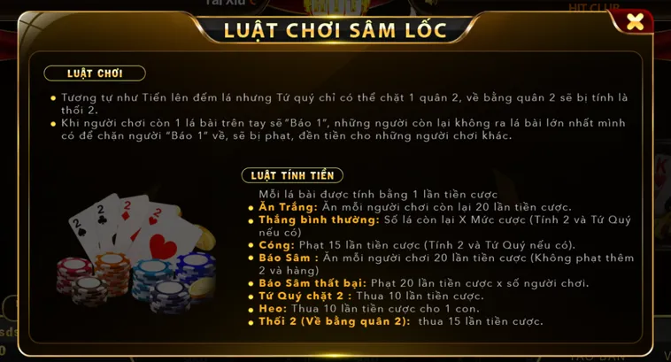 Sâm Lốc Tại HitClub Siêu Phẩm Giải Trí Với Lối Chơi Kịch Tính Và Tỷ Lệ Thắng Cao